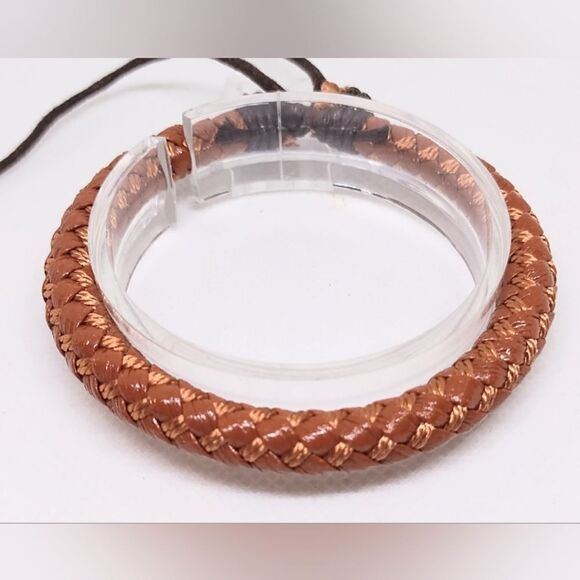 Men's leather bracelet braided brown new e47 - Picture 1 of 1